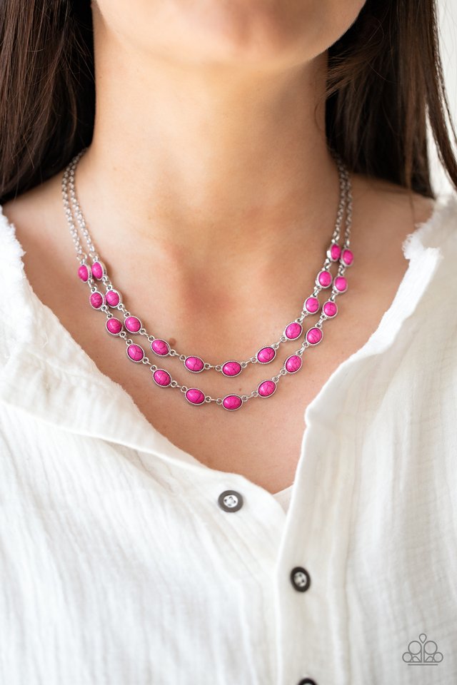 Sahara Safari - Pink - Paparazzi Necklace Image