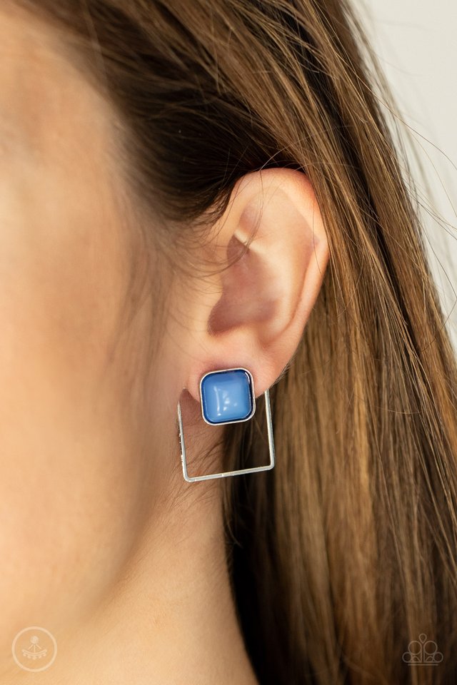 ​FLAIR and Square - Blue - Paparazzi Earring Image