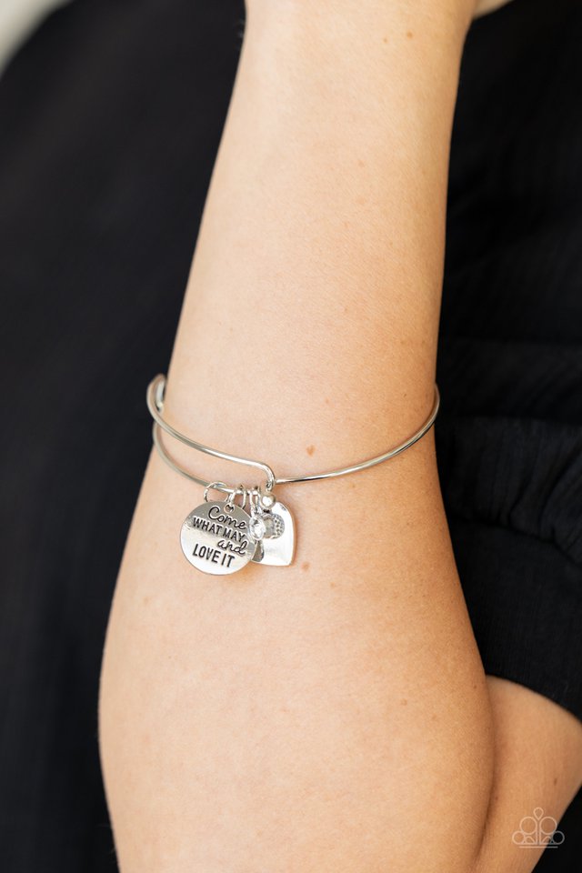 ​Come What May and Love It - White - Paparazzi Bracelet Image