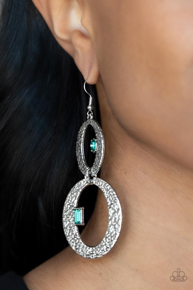 OVAL and OVAL Again - Green - Paparazzi Earring Image
