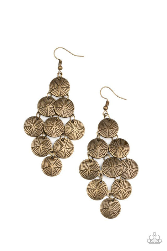How CHIME Flies - Brass - Paparazzi Earring Image