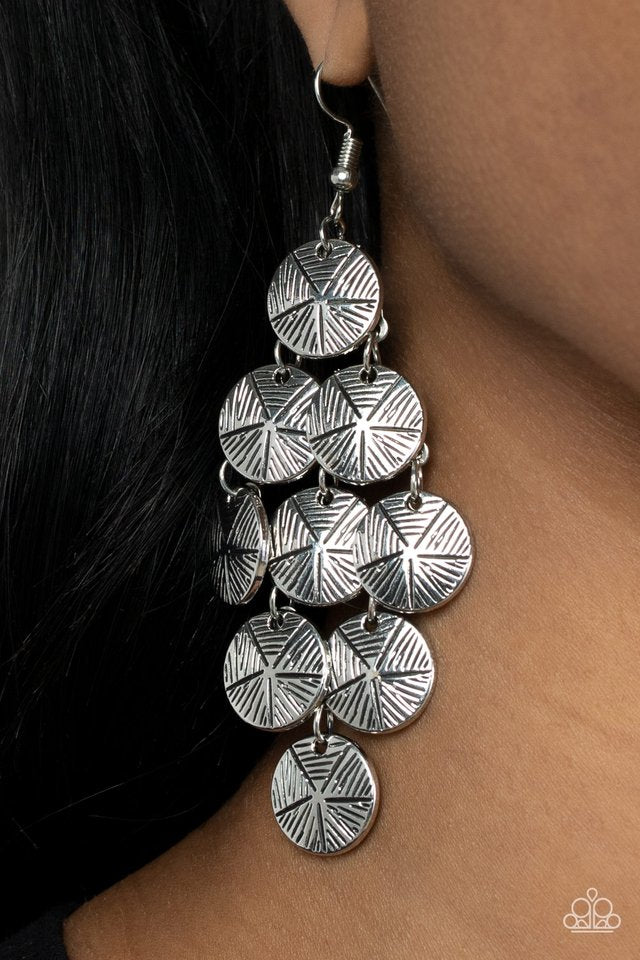 ​How CHIME Flies - Silver - Paparazzi Earring Image