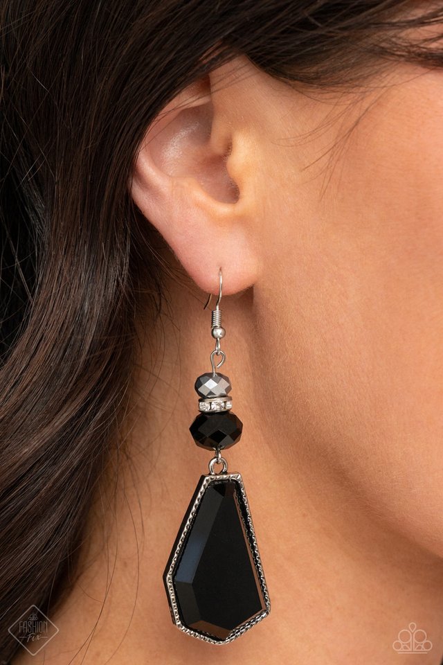 Defaced Dimension - Black - Paparazzi Earring Image