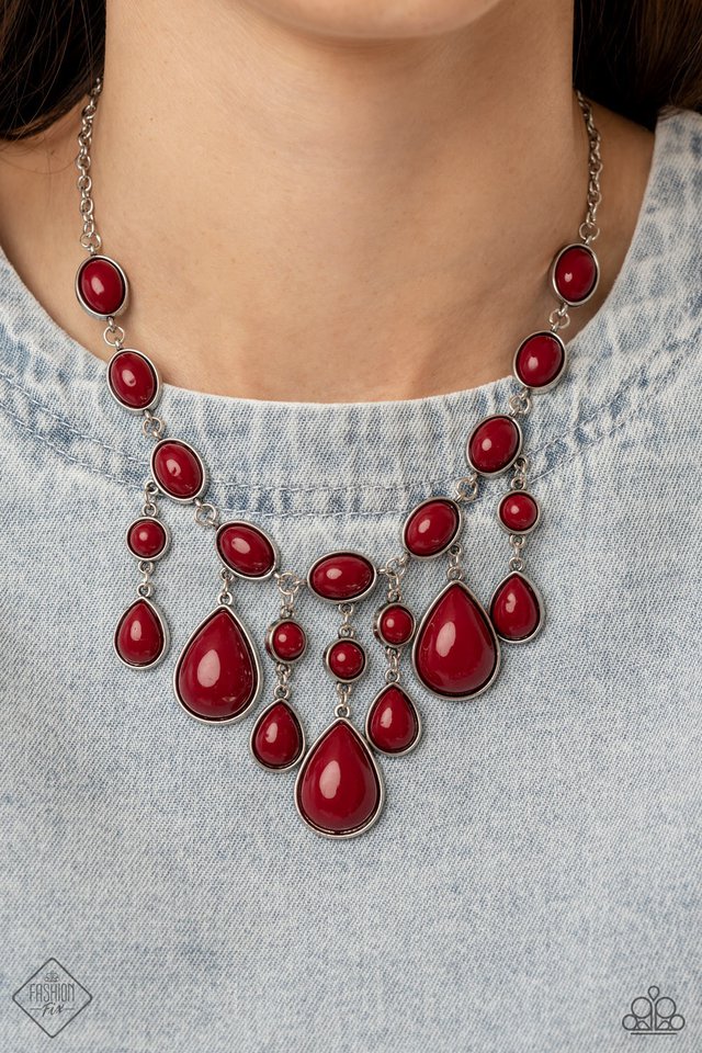 Mediterranean Mystery - Red - Paparazzi Necklace Image