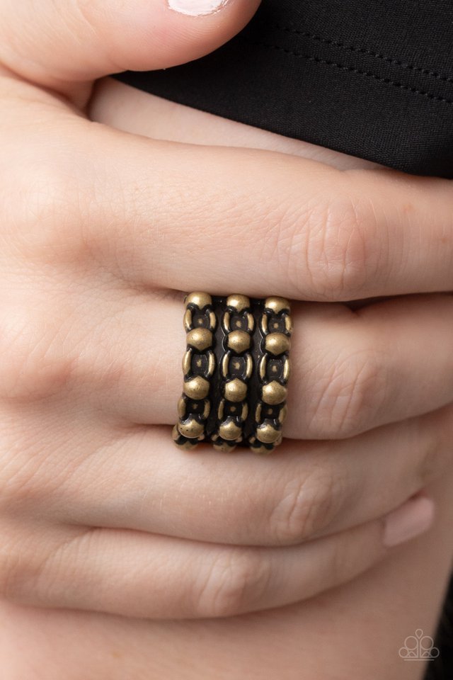 Dauntless Demeanor - Brass - Paparazzi Ring Image