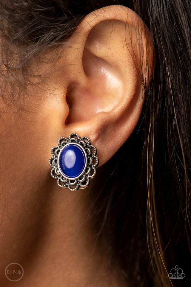 Garden Gazebo - Blue - Paparazzi Earring Image