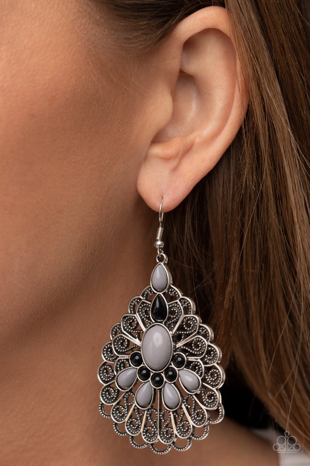 Peacock Prance - Silver - Paparazzi Earring Image
