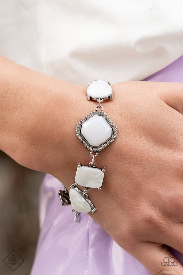 Grounding Glamour - White - Paparazzi Bracelet Image