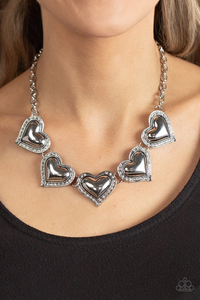 Kindred Hearts - White - Paparazzi Necklace Image
