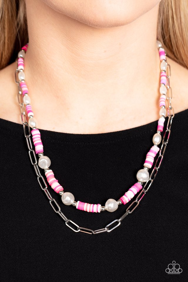 Tidal Trendsetter - Pink - Paparazzi Necklace Image